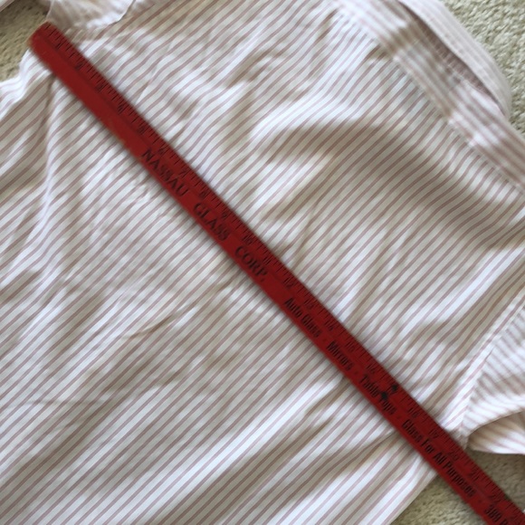 Boys red!pink & white striped button up dress shirt. Size 20- neck 14 1/2” - Picture 16 of 16
